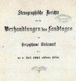 Bericht über die erste Landtagssitzung 1861